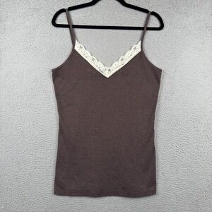 Old Navy Tank Top Womens‎ XL Brown Camisole Babydoll Y2K Lace Spaghetti Strap